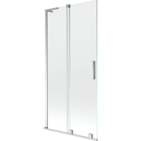MEXEN/S - Velar L dvoukřídlá posuvná vanová zástěna 95 x 150, transparent, chrom 896-095-003-01-01