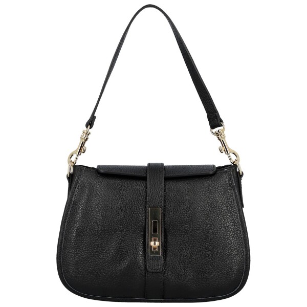 Módní dámská kožená kabelka na rameno Deimis, černá