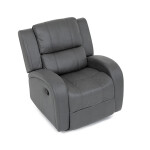 TV a relaxační křeslo, manuální polohování, potah šedá látka v dekoru kůže