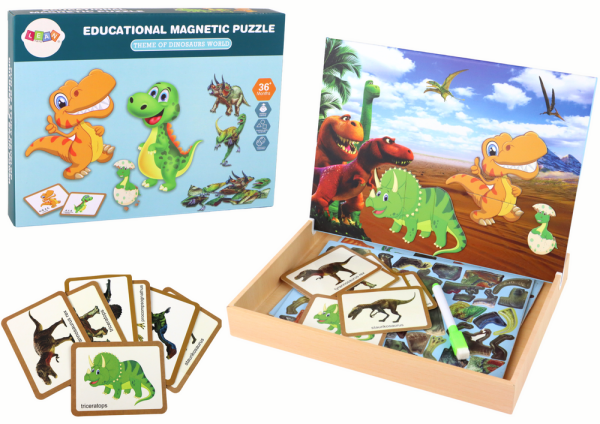 Mamido Vzdělávací magnetické puzzle dinosauři