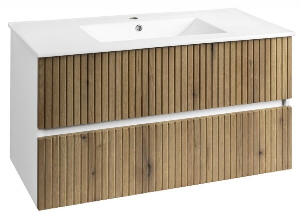 AQUALINE - PANEDA STRIP umyvadlová skříňka 99,5x55x45,2cm, dub emporio PN310