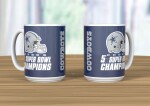 Hrnek Dallas Cowboys NFL 5x Super Bowl Champions Jumbo (440 ml)