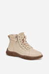 Dámské kotníkové boty s teplým kožíškem z eko kůže béžové Ulverina 40