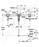 GROHE - Eurocube Umyvadlová baterie s výpustí, 3-otvorová instalace, kartáčovaný Hard Graphite 20351AL0