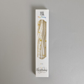 Dortové svíčky zakroucené bílo-zlaté 6ks