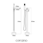 CERANO - Vanová baterie volně stojící Celeste - černá matná CER-428716