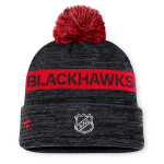 Fanatics Pánská Zimní Čepice Chicago Blackhawks Authentic Pro Rink Beanie Cuff With POM