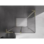 MEXEN/S - Velar L sprchový kout, posuvné dveře 100 x 90, grafit, zlato 871-100-090-43-50