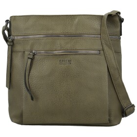 Stylová dámská koženková crossbody kabelka Orniva, tmavě zelená