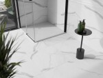 MEXEN/S - Stone+ čtvercová sprchová vanička 70 x 70, bílá, mřížka bílá 44107070-W