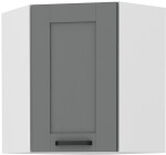 Horní rohová skříňka Luna 60x60 GN-72 1F (45°) Barva korpusu: Dub artisan, Barva dvířek: Bílá