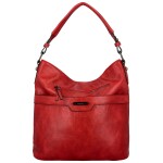 Trendy dámská koženková kabelka na rameno Sandipa, červená