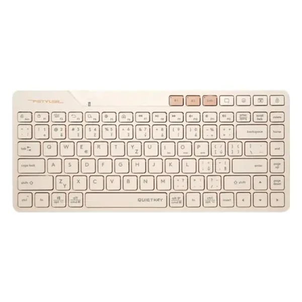 A4tech FStyler FBK26C AS béžová / Bezdrátová klávesnice / CZ layout / Bluetooth / 2.4GHz USB-A Nano přijímač (FBK26CAS-CL)