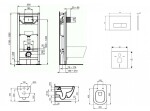 IDEAL STANDARD - ProSys Set předstěnové instalace, klozetu a sedátka Tesi, tlačítka Oleas M2, Rimless, SoftClose, bílá ProSys120M SP7