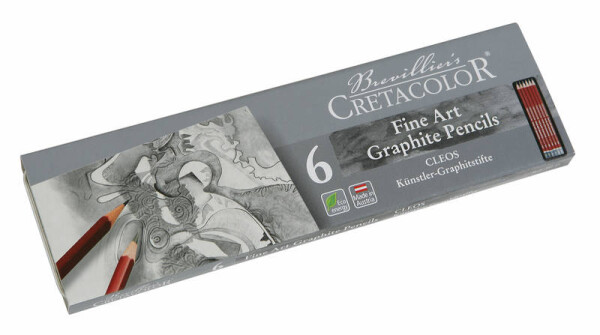 Cretacolor CLEOS sada 6 ks 2B-8B plech