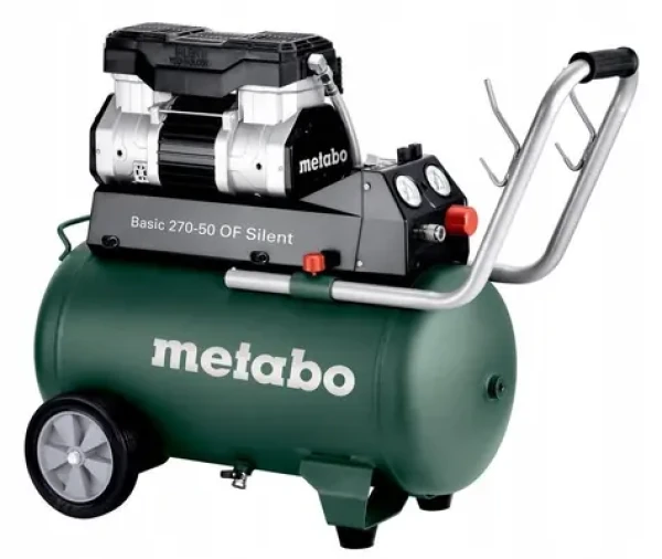 Metabo BASIC 270-50 OF SILENT / Bezolejový kompresor / 1500W / 50L / Tlak 8 bar / 120 l/min / 61 dB(A) (601594000)