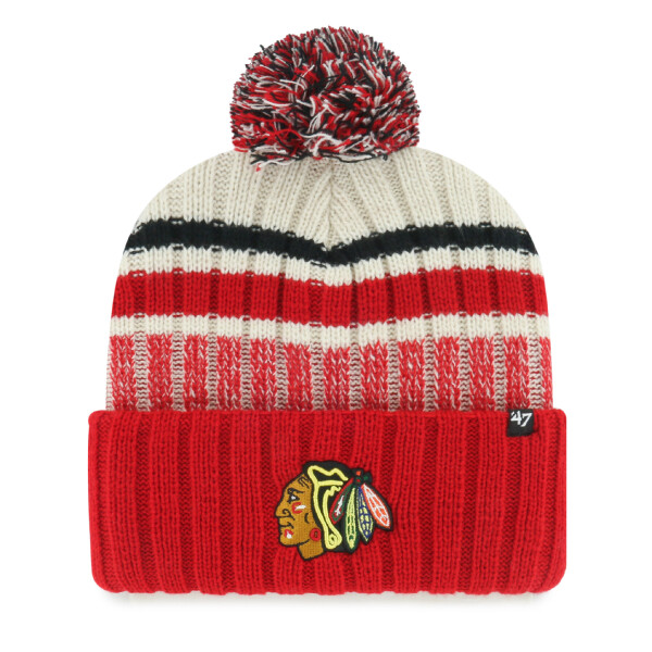 47 Brand Pánská zimní čepice Chicago Blackhawks NHL Long Range ’47 CUFF KNIT Natural