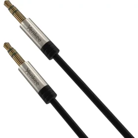 YENKEE YCA 402 BSR Stereo audio AUX kroucený kabel s 3.5 mm konektorem jack / 2x 3.5 mm jack M-M / 1.8m (8590669171217)
