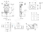 GEBERIT - Kombifix Modul pro závěsné WC s tlačítkem Sigma01, matný chrom + Duravit ME by Starck - WC a sedátko, Rimless, SoftClose 110.302.00.5 NM3