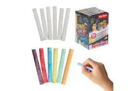 TEDDIES Křídy tabulové 36 ks / Bílé a barevné / V papírové krabičce / od 2 let