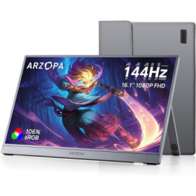 Arzopa Z1FC Portable Monitor 16.1" 144hz IPS Full HD 1080p Metal Housing Přenosný monitor + pouzdro, šedý EDF_14049257