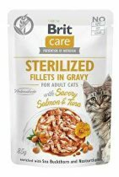 Brit Care Cat Fillets in Gravy Steril. Salmon&Tuna 85g