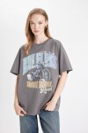 DEFACTO Oversize Fit Crew Neck Printed Short Sleeve T-Shirt