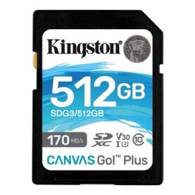 Kingston Canvas Go! Plus SDXC 512GB / UHS-I V30 / čtení: až 170MBs / zápis 90MBs (SDG3/512GB)