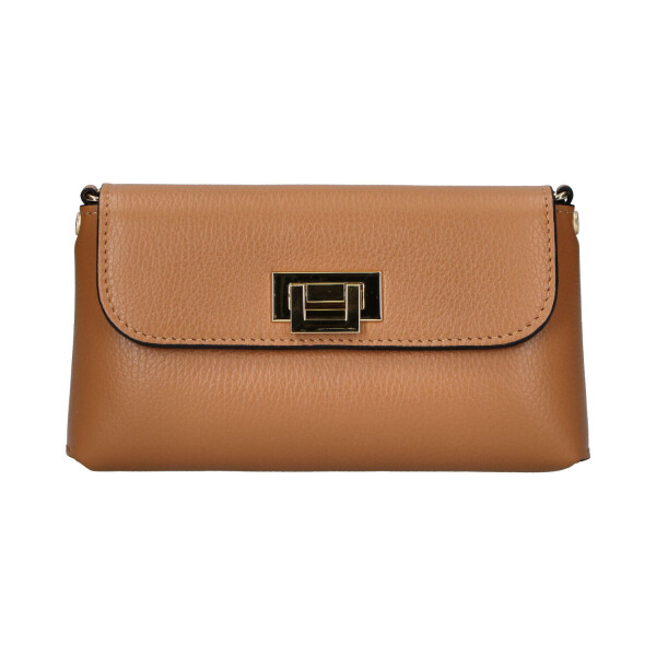 Stylová dámská kožená crossbody kabelka Clara, hnědá