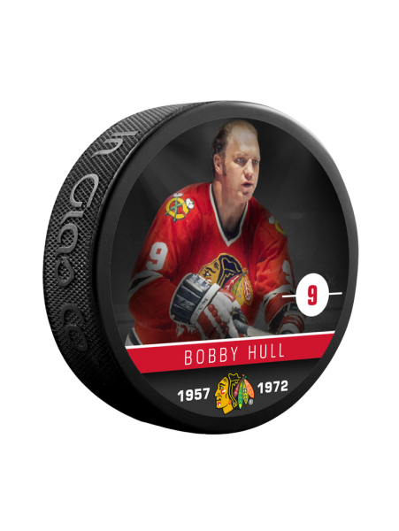 Inglasco / Sherwood Puk Bobby Hull #9 Chicago Blackhawks Souvenir Collector Hockey Puck