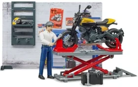 Bruder 62102 BWORLD Motodílna s figurkou mechanika a motorkou