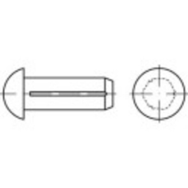TOOLCRAFT 136515 půlkulatý rýhovaný hřeb (Ø x d) 2.3 mm x 4 mm ocel 500 ks