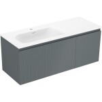 MEXEN/S - Rivel koupelnová skříňka 120 cm s umyvadlem Vela levá, 1S, 1D, reliéf, grafit mat/bílá mat 91A23-12047-3-BBFF66-W23L01