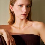 Ocelový náhrdelník Josiane - perleť a zirkony, Zlatá 39 cm + 7 cm (prodloužení)