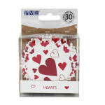 PME Košíčky papírové s fólií Srdíčka v.28xpr.50mm; 30 ks