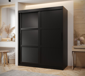 Šatní skříň Abi Zaluzja 3 Rozměry: 150 cm, Barva korpusu + barva dveří: Černá + Černá