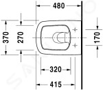 DURAVIT - DuraStyle Závěsné WC, s WonderGliss, bílá 25390900001