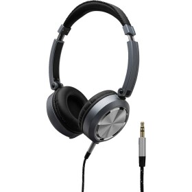 Monacor MD-460 sluchátka Over Ear kabelová černá, stříbrná otočná sluchátka, složitelná