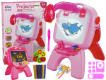 Mamido Dětská oboustranná tabule s osvícením růžová