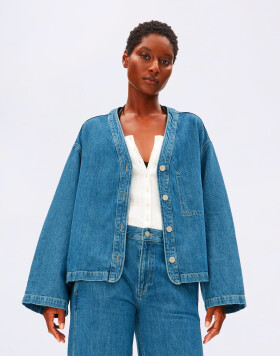 Armedangels Linen Denim Shirt Jacket 2293 sea salt L