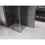 MEXEN/S - Velar L sprchový kout, posuvné dveře 120 x 110, grafit, měď kartáčovaná - 871-120-110-33-65 871-120-110-43-65