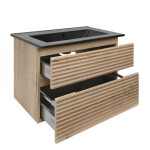 Koupelnová skříňka 2 zásuvková s umyvadlem Naturel Savona 78x53x44,8 cm dub Halifax mat SAVONA280DHC SAVONA280DHC