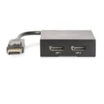 Digitus DS-45404 2 porty DisplayPort rozbočovač kovový ukazatel, UHD, s hliníkovým krytem 4096 x 2160 Pixel černá