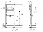 GEBERIT - Duofix Předstěnová instalace pro umyvadlo, pro nástěnné armatury pod omítku, výška 112–130 cm 111.493.00.1