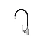 INVENA - Dřezová baterie Ligaria s elastickým výtokem, chrom/černá BZ-39-008-L