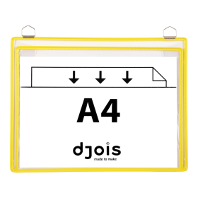 Djois velkokapacitní rámeček s kapsou a dvěma očky, A4, žlutý, 5 ks