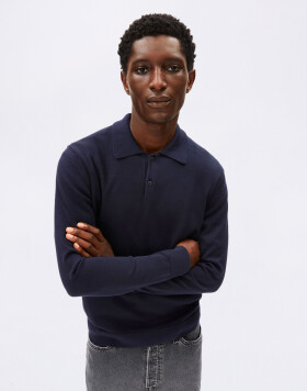 Armedangels Knit Longsleeve Poloshirt 1237 night sky M