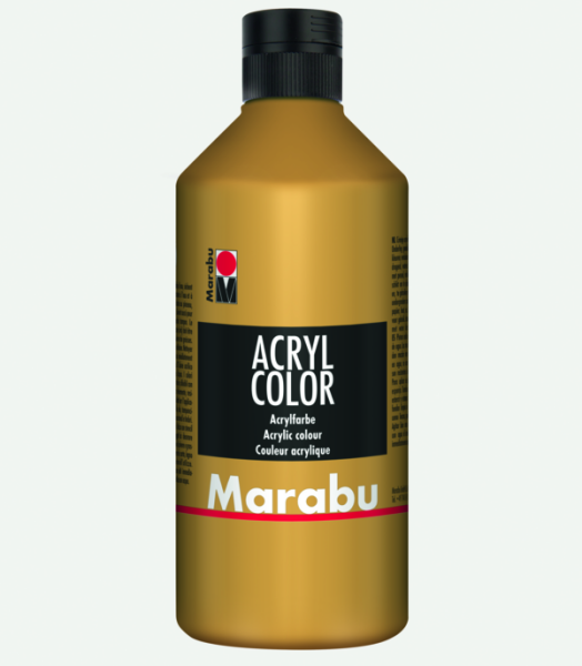Akrylová barva Marabu Acryl Color 500 ml - zlatá 084