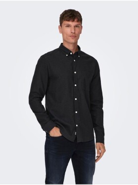 Černá pánská košile ONLY & SONS Gudmund - Pánské
