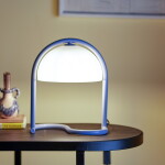 Bloomingville Stolní lampa Favour Blue, modrá barva, kov, plast